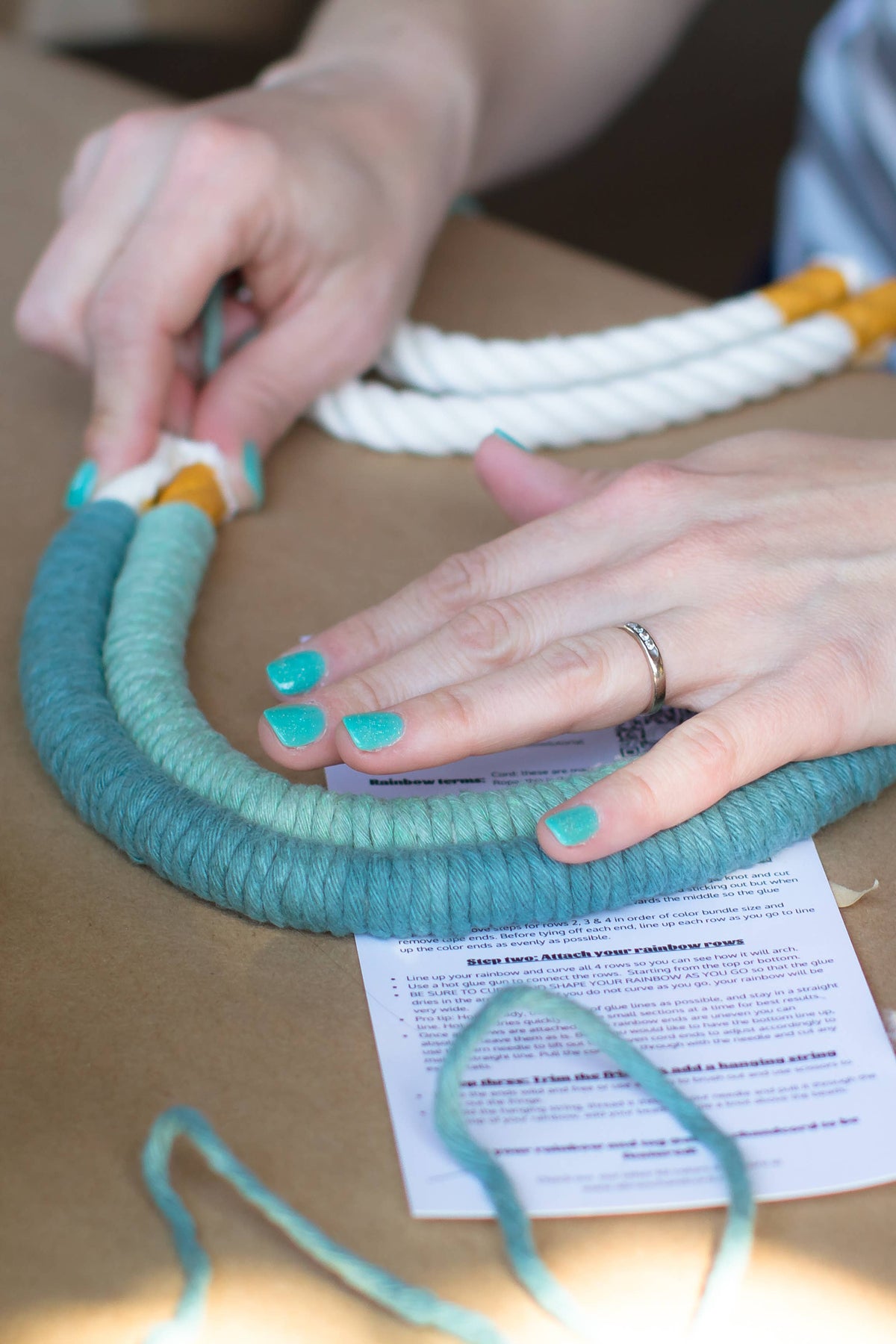 A Branch & Cord DIY Rainbow Kit / Craft/ Do It Yourself/ DIY/ Gift/ Workshop: Light Mocha
