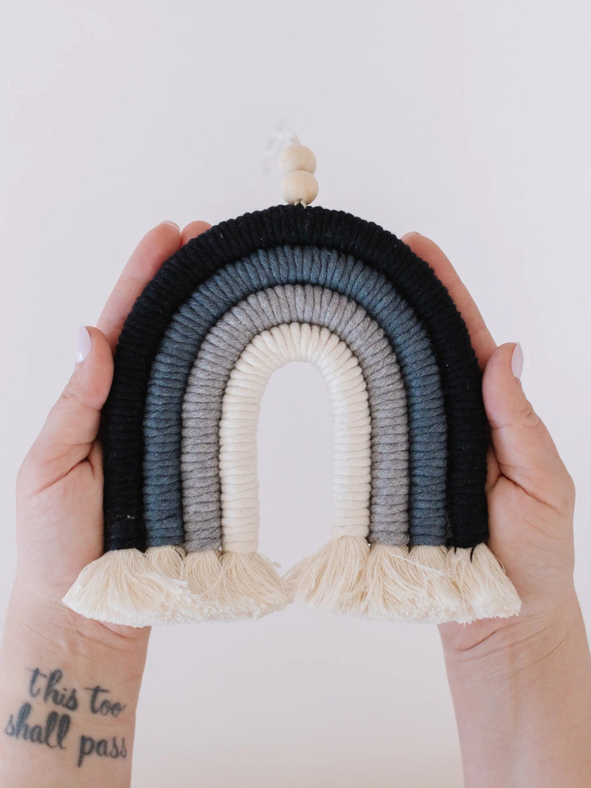 A Branch & Cord Macrame Kit Black DIY Rainbow Beginner Macrame Kit