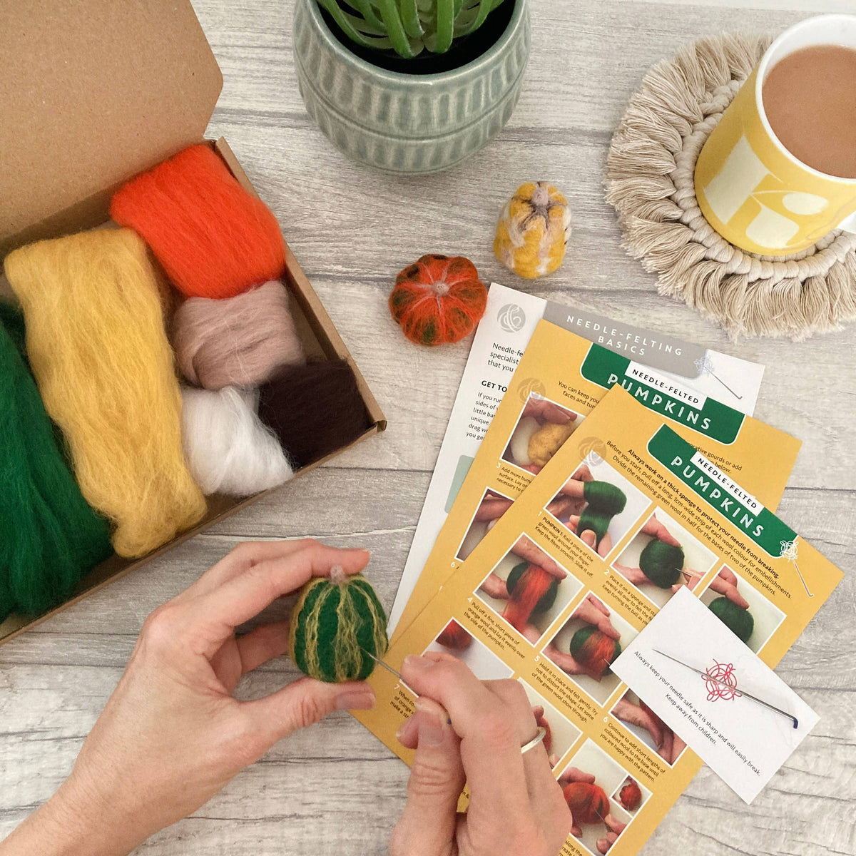 Bergin & Bath Needle Felting Kit - Pumpkins - Halloween Crafts - Make Your