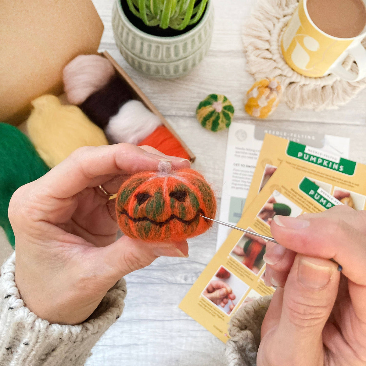 Bergin & Bath Needle Felting Kit - Pumpkins - Halloween Crafts - Make Your