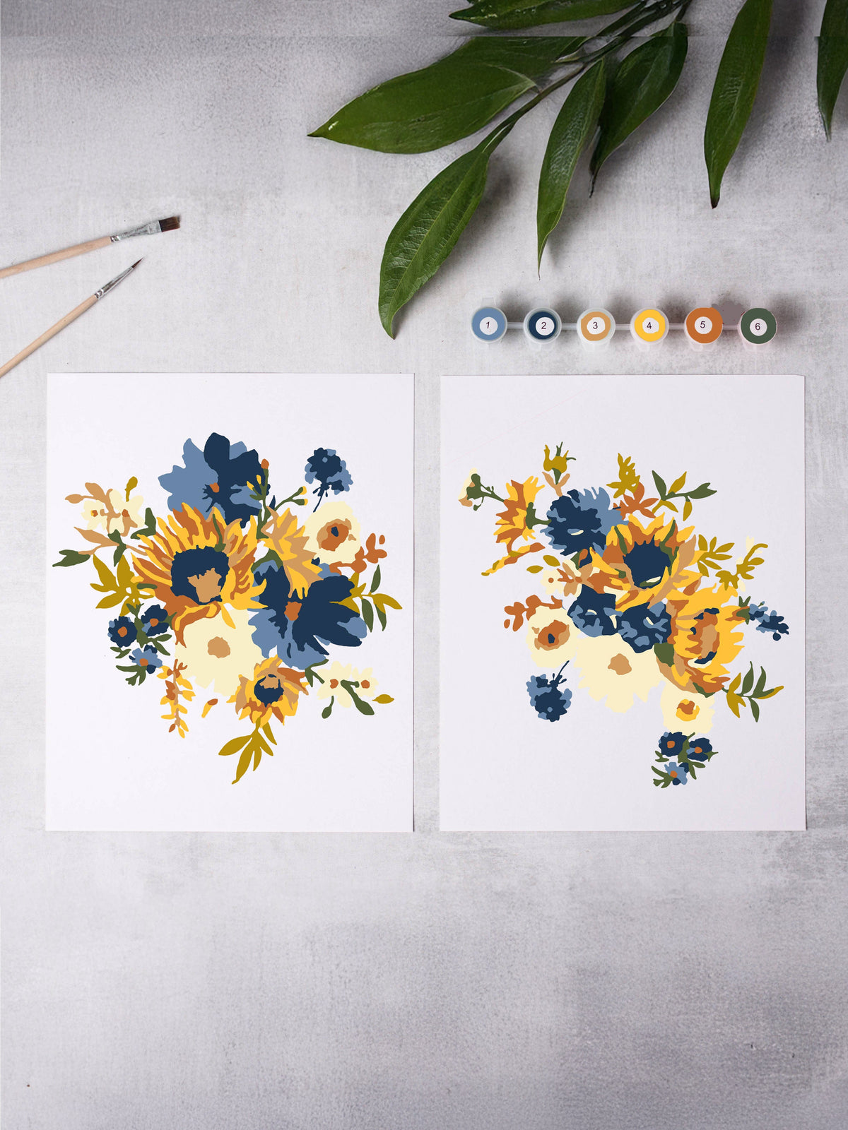 Cate Paper Co. Painting Kit Sunflower Garden Paint-By-Numbers Kit