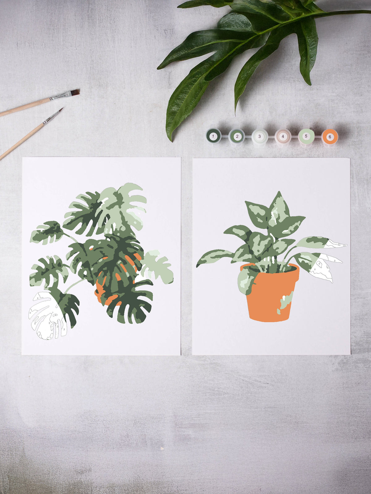 Cate Paper Co. Painting Kit Tropical Plants Paint-By-Numbers Kit