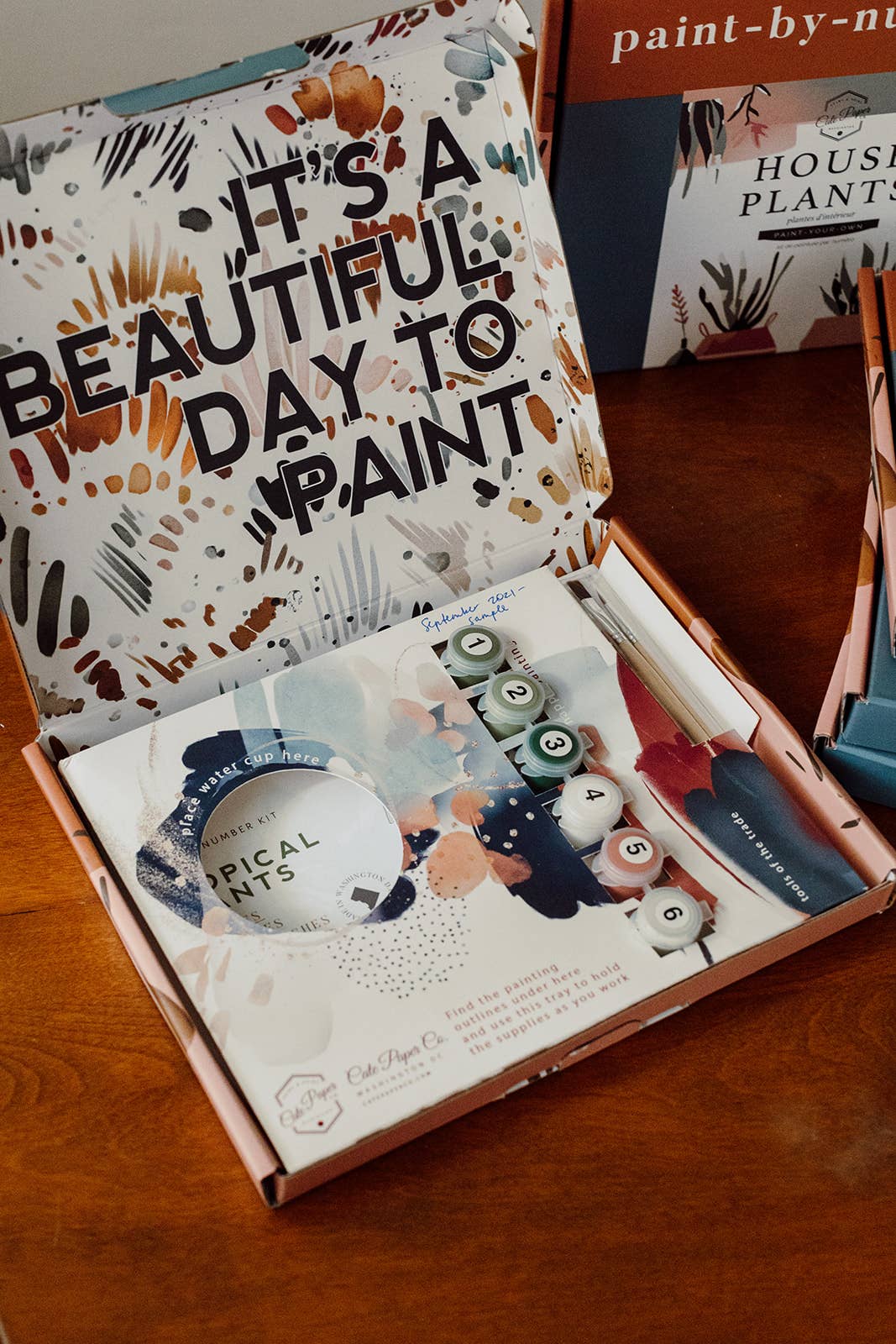 Cate Paper Co. Winter Greenery Paint-By-Numbers kit
