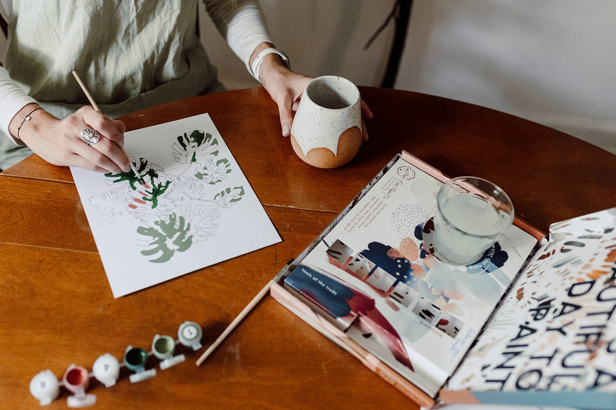 Cate Paper Co. Winter Greenery Paint-By-Numbers kit