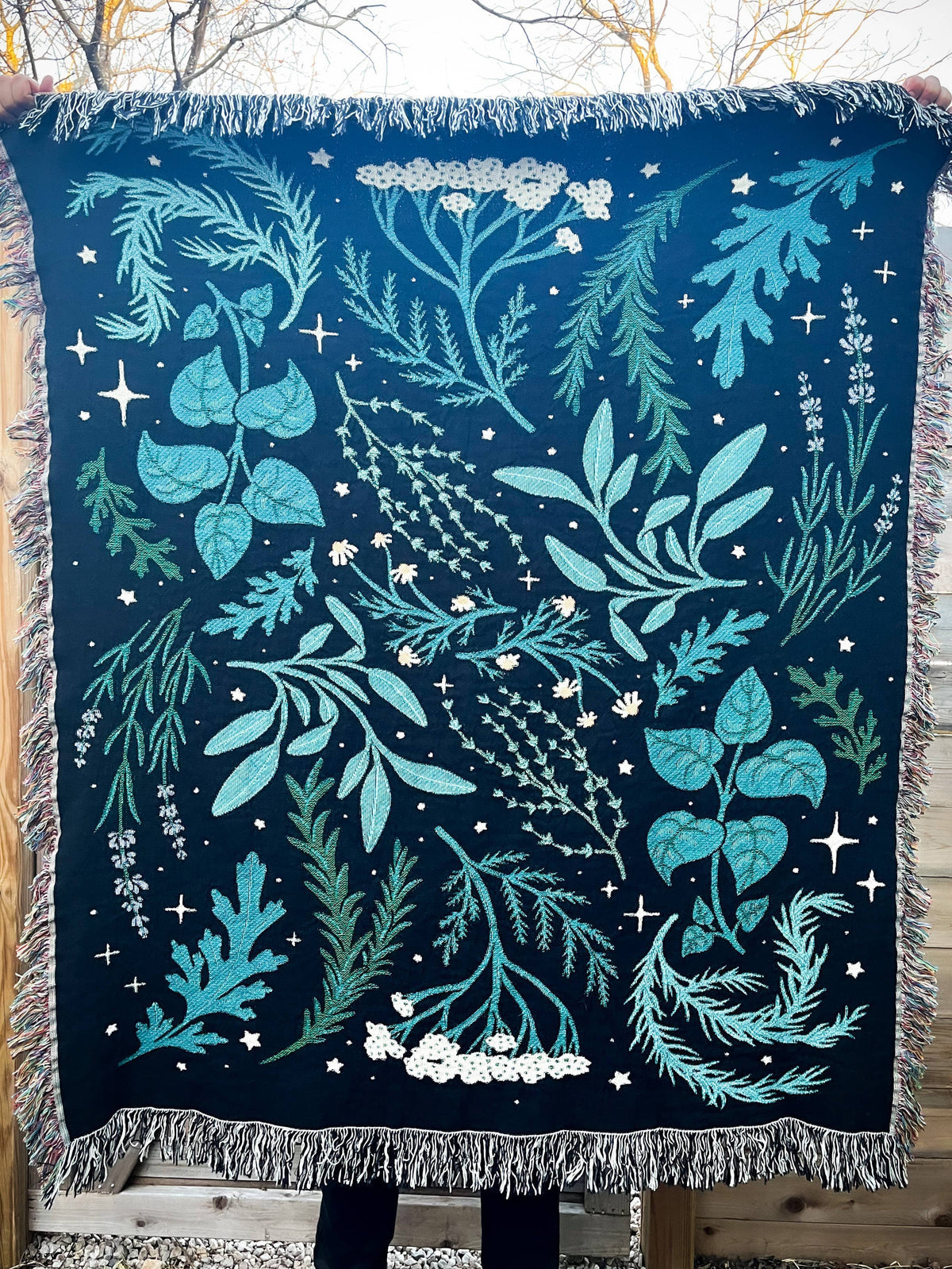Herbaceous Woven Throw Blanket, multiple sizes
