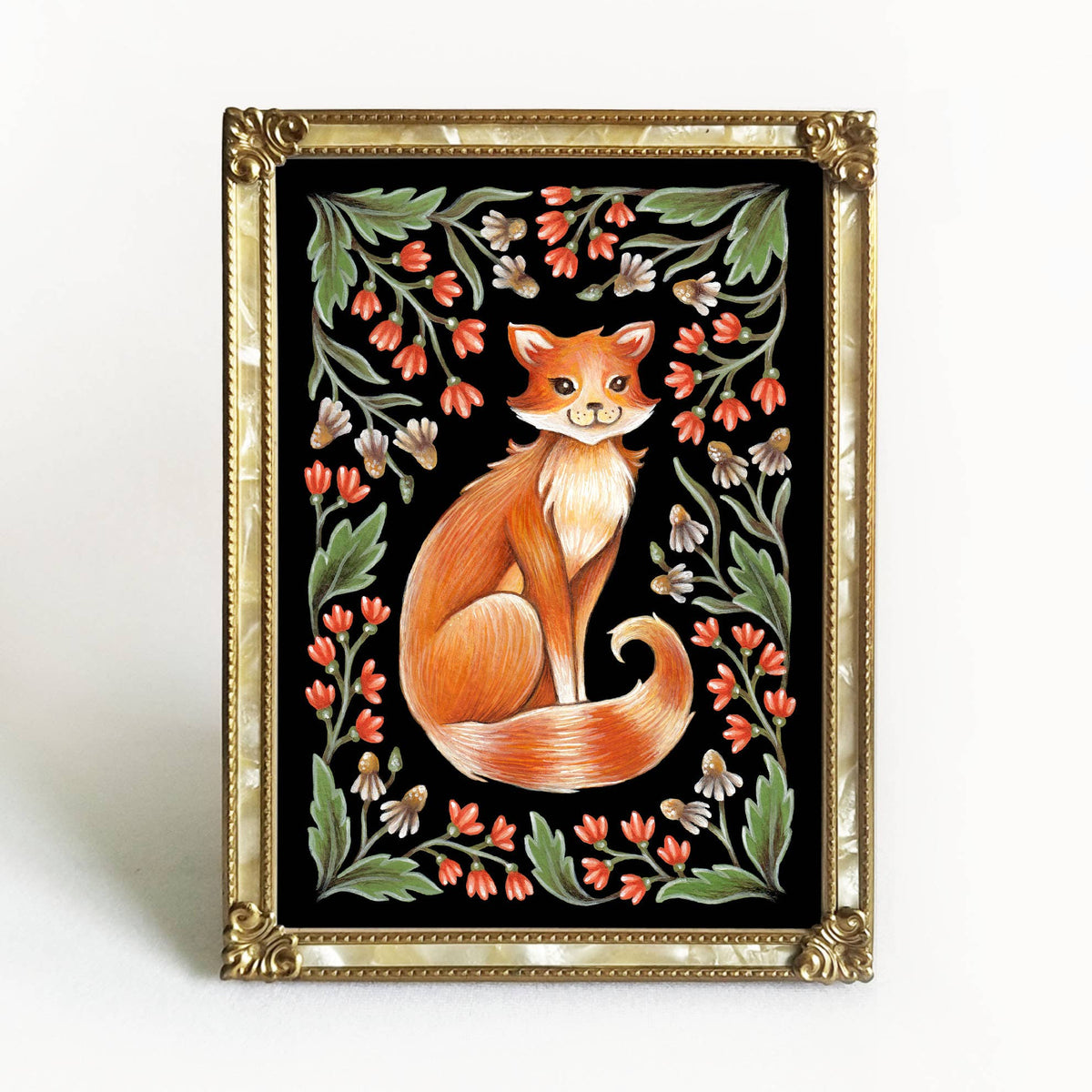 Faina Lorah Cat Art Print Folk Decor: 5x7