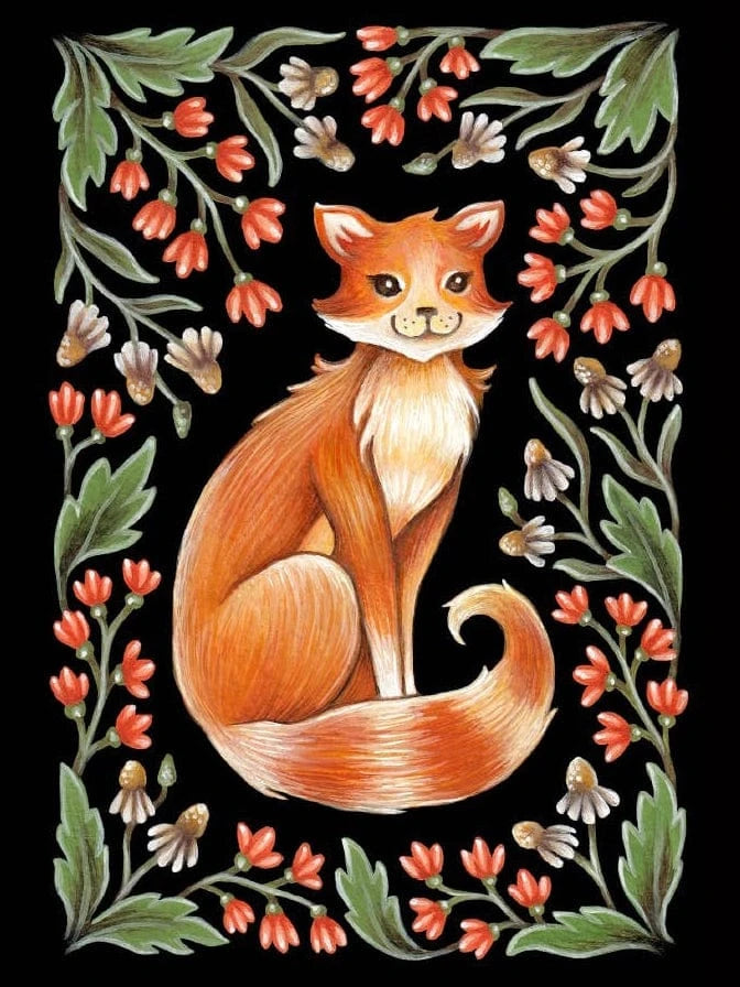 Faina Lorah Giclee Print 5 x 7" *Retiring* Cat Folk Art Print, multiple sizes