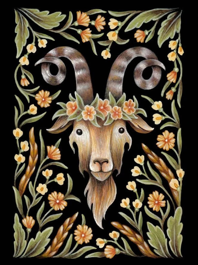 Faina Lorah Giclee Print 5 x 7" *Retiring* Goat Folk Art Print, multiple sizes