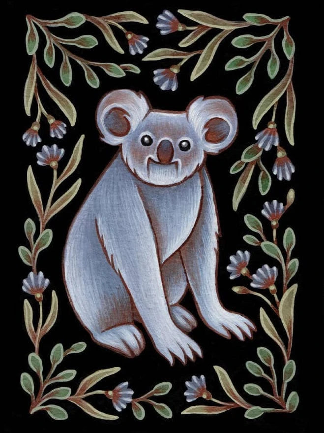 Faina Lorah Giclee Print 5 x 7" *Retiring* Koala Folk Art Print, multiple sizes