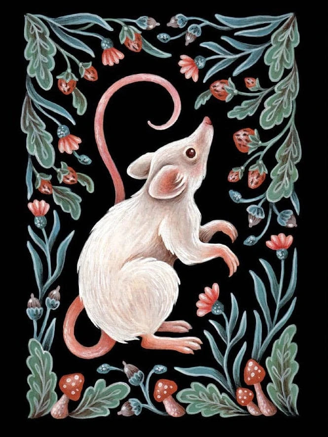 Faina Lorah Giclee Print 5 x 7" *Retiring* Mouse Folk Art Print, multiple sizes