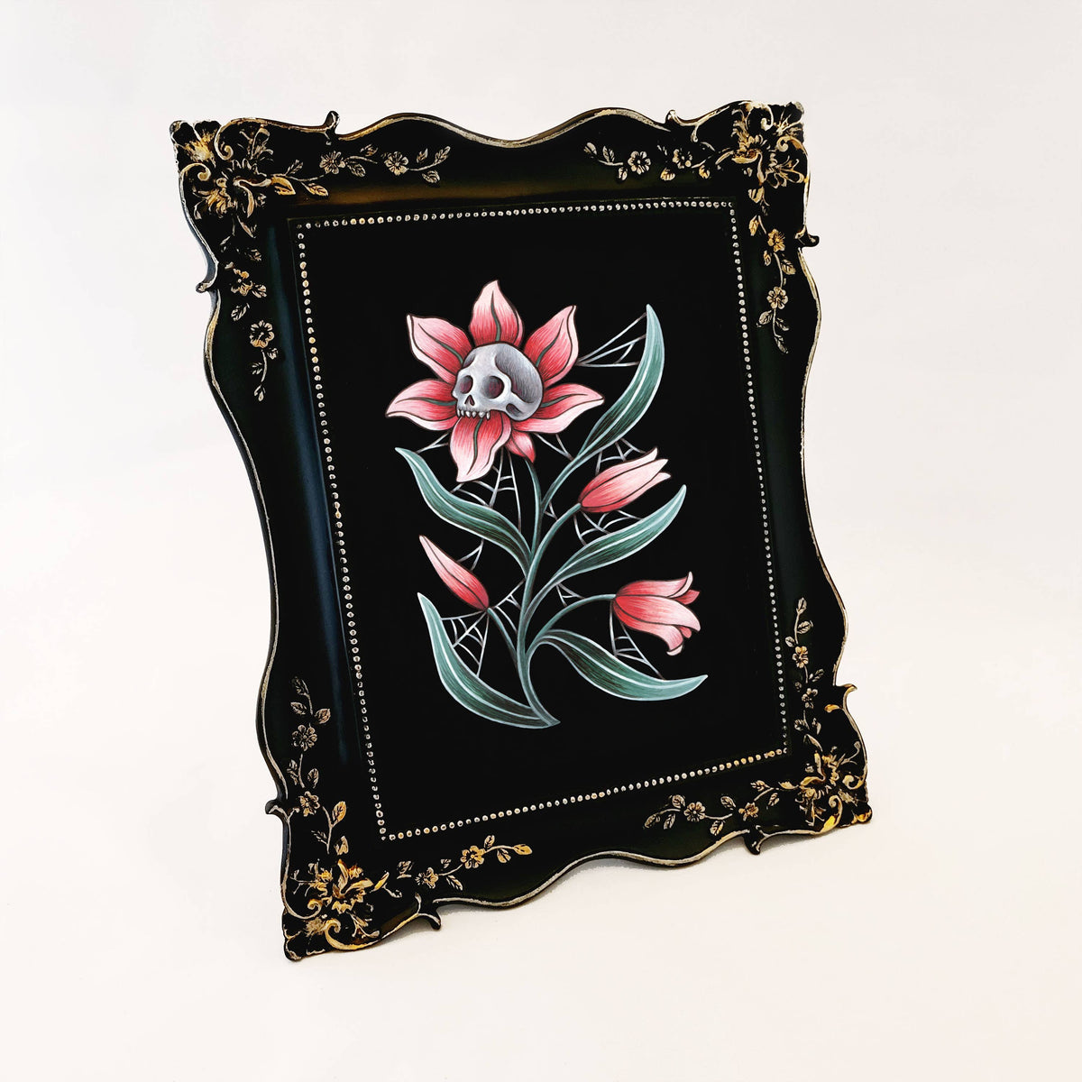 Faina Lorah Lily of Death 6x8 Framed Original Watercolor Painting