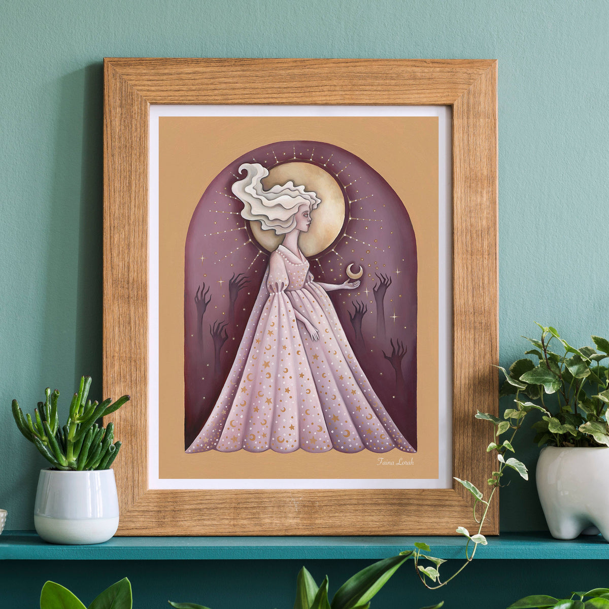 Faina Lorah Moon Maiden Art Nouveau Print
