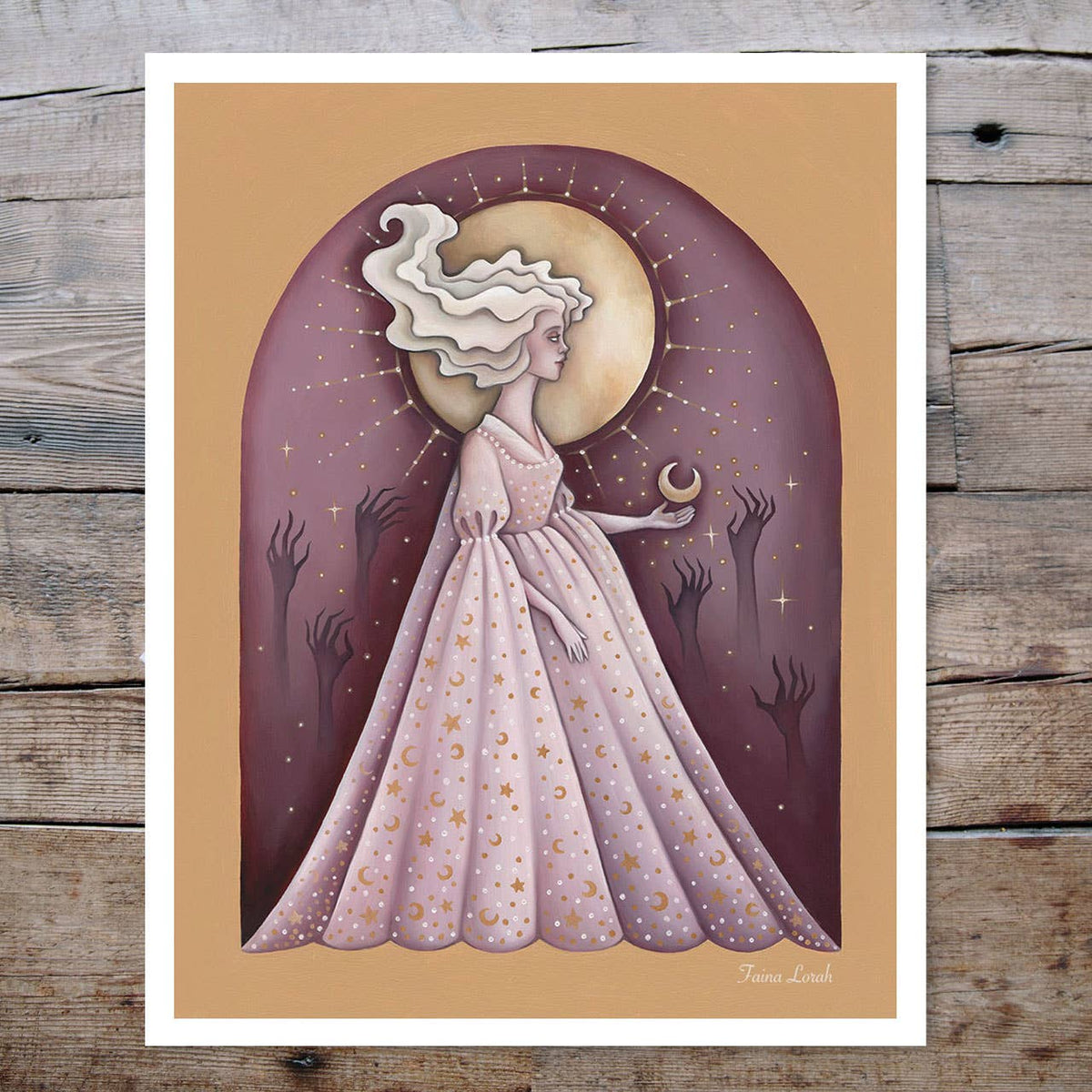 Faina Lorah Moon Maiden Art Nouveau Print