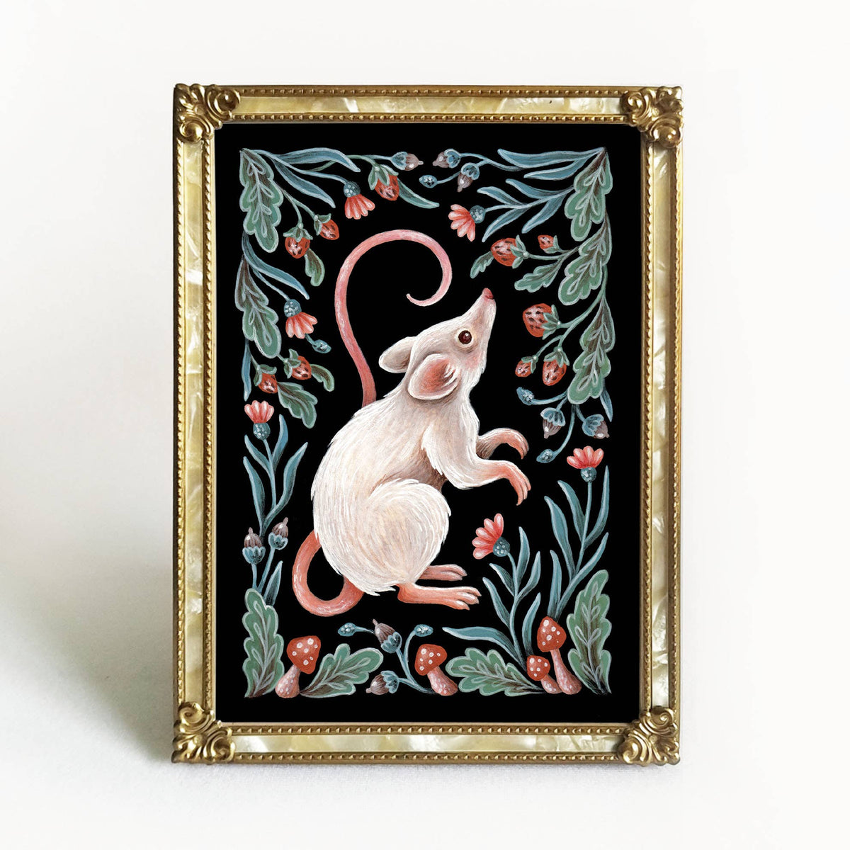 Faina Lorah Mouse Art Print Folk Decor: 5x7