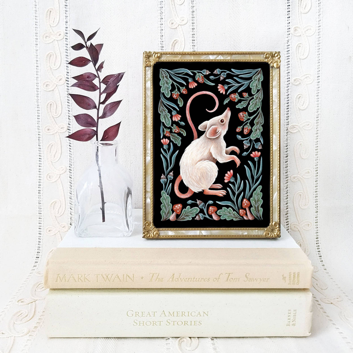 Faina Lorah Mouse Art Print Folk Decor: 5x7