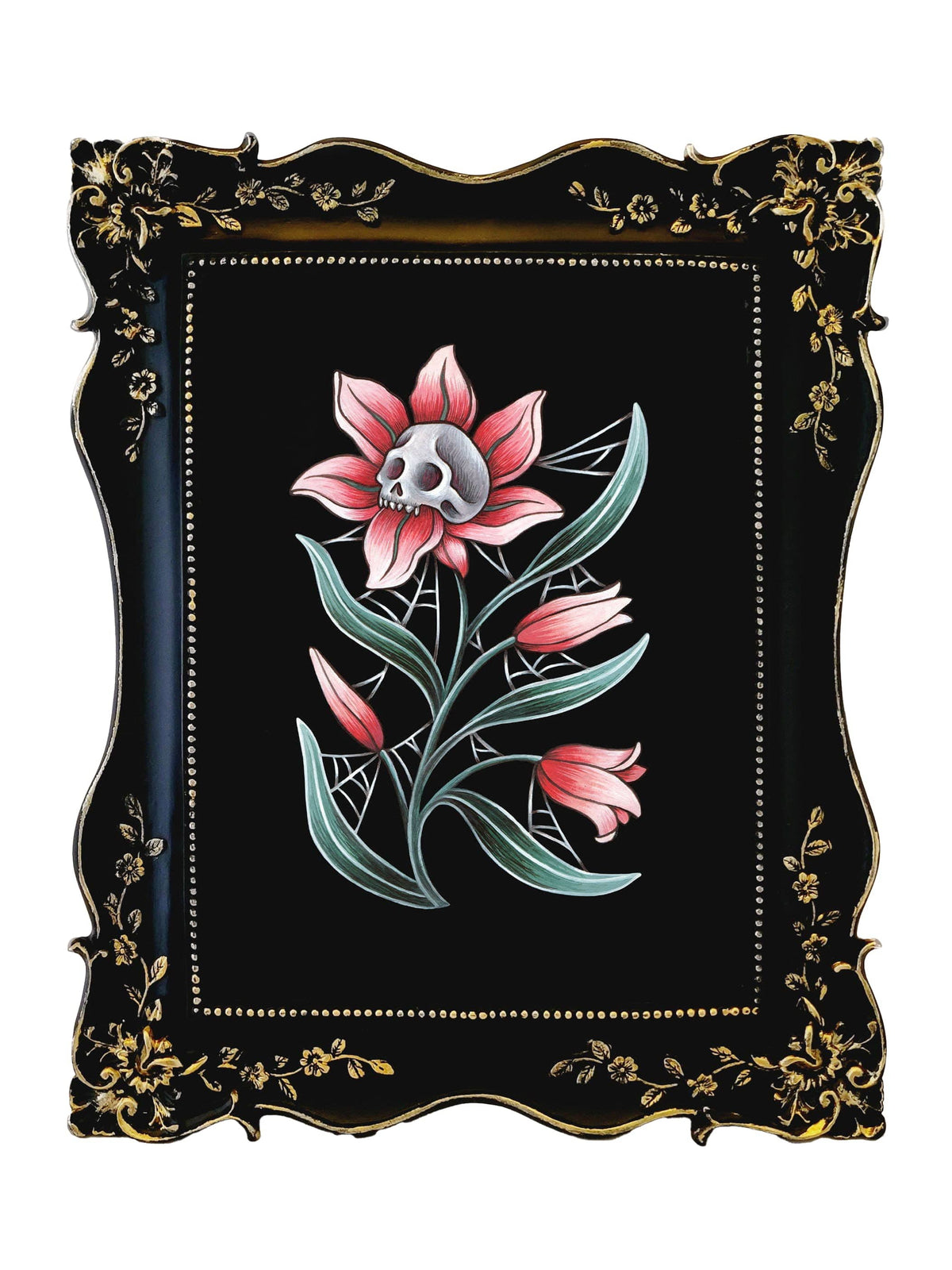 Faina Lorah Original Painting "Lily of Death" Framed Original Watercolor Painting, 6x8"