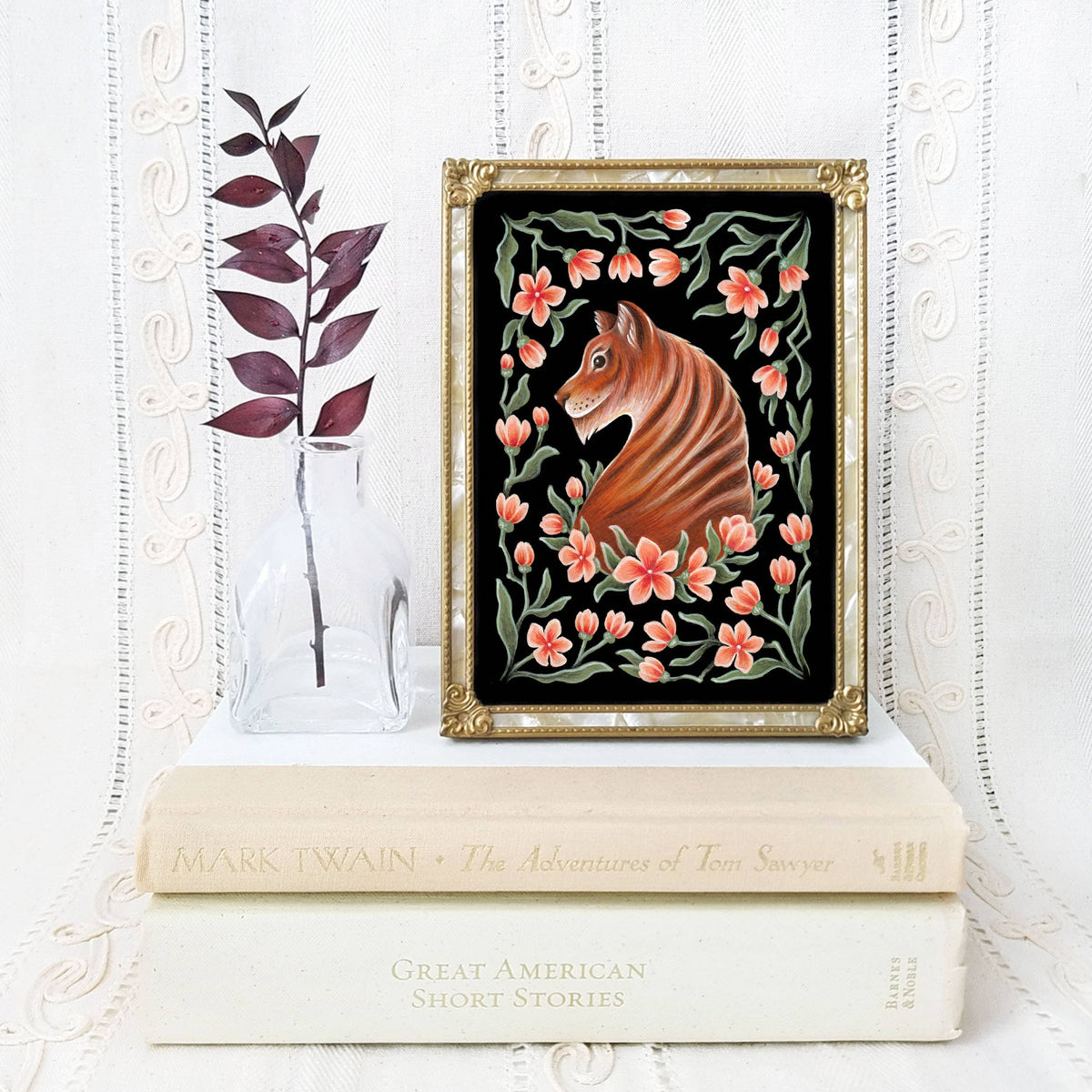 Faina Lorah Tiger Art Print Folk Decor: 5x7