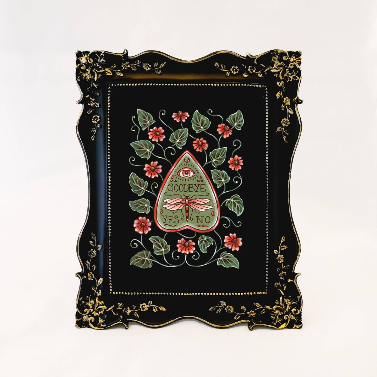 Faina Lorah Viney Planchette 6x8 Framed Original Watercolor Painting