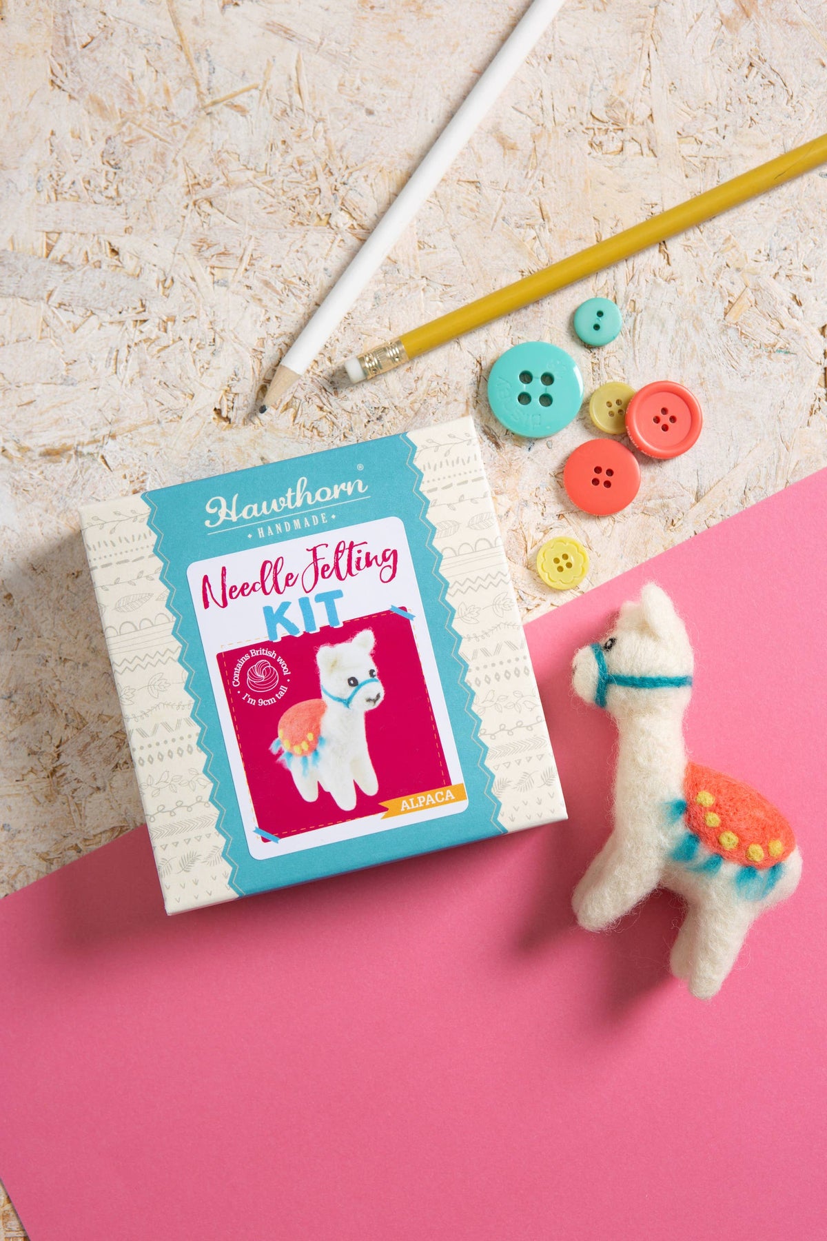 Hawthorn Handmade Alpaca Mini Needle Felting Kit | Complete Craft Kit