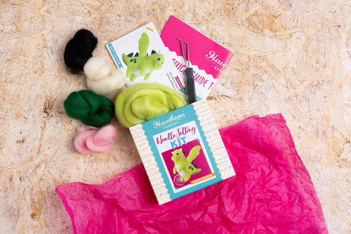 Hawthorn Handmade Baby Dragon Mini Needle Felting Kit | Complete Craft Kit