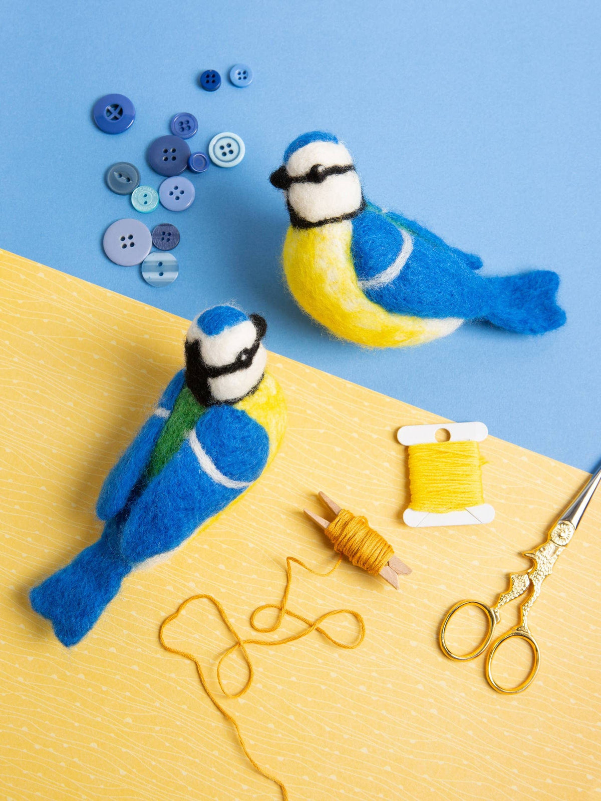 Hawthorn Handmade Needle Felting Kit Beginner Blue Birds Needle Felting Craft Kit