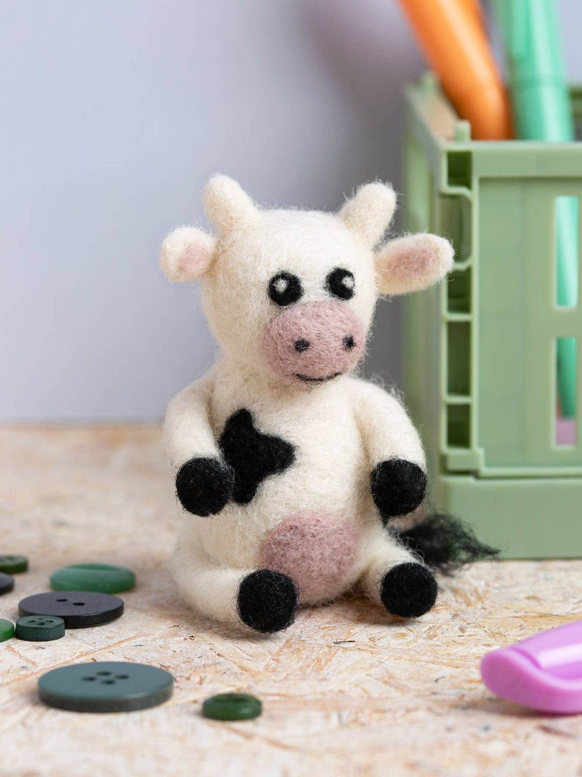 Beginner Mini Cow Needle Felting Craft Kit