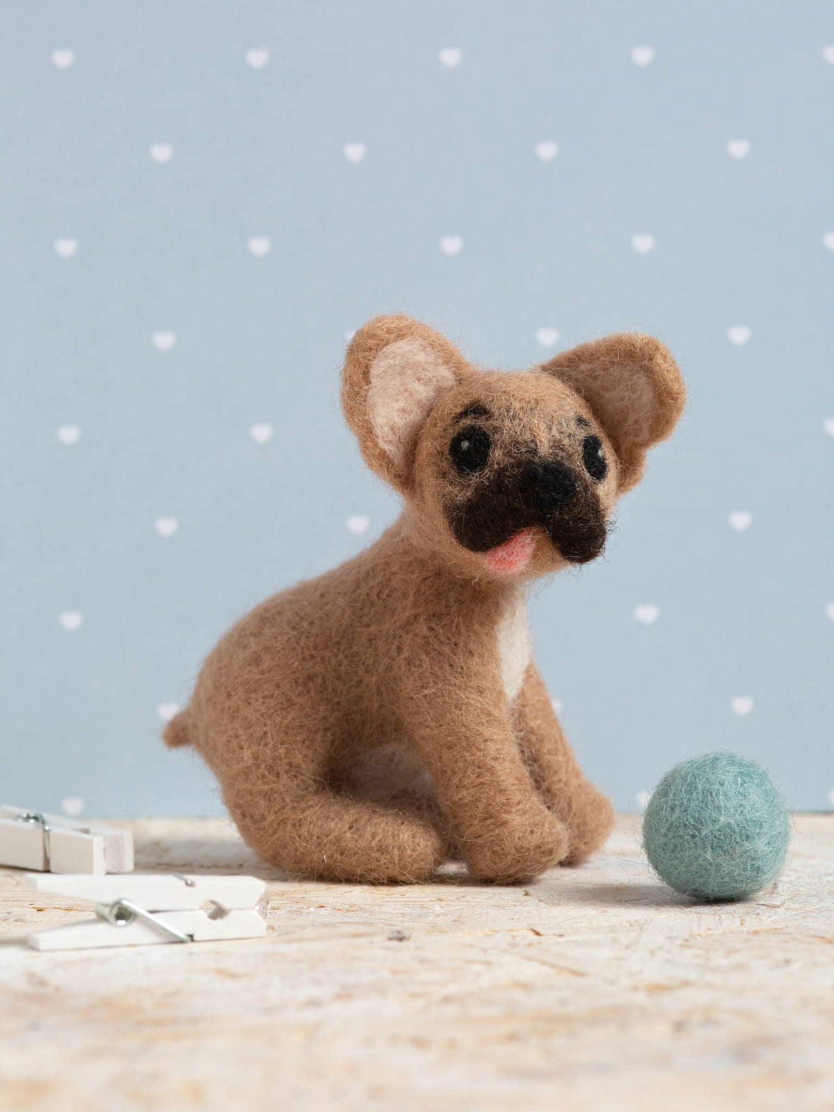 Beginner Mini French Bulldog Needle Felting Craft Kit