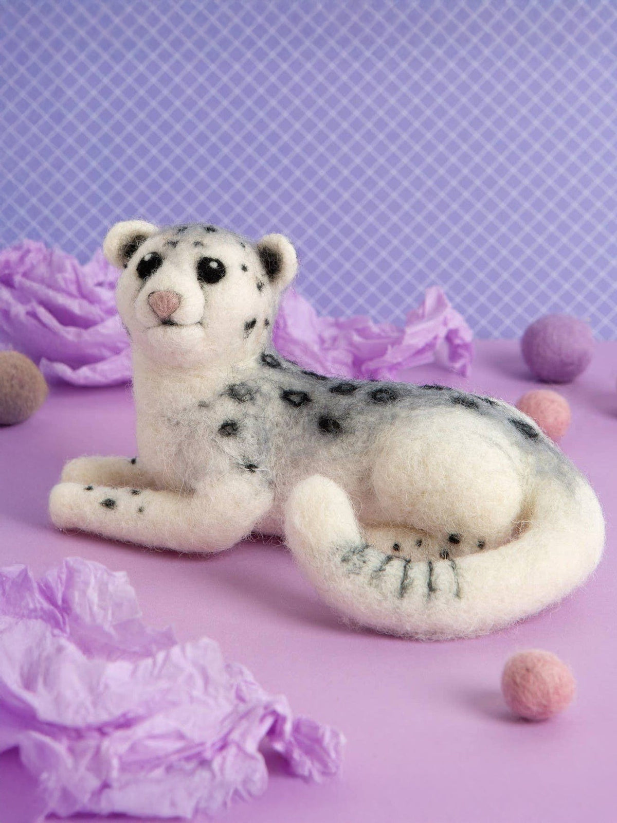 Beginner Snow Leopard Needle Felting Kit