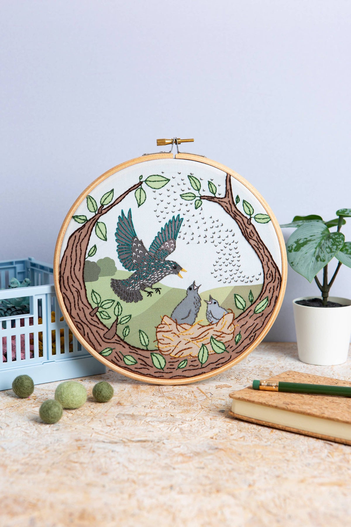 Hawthorn Handmade Starling Song Embroidery Kit | Complete Craft Kit