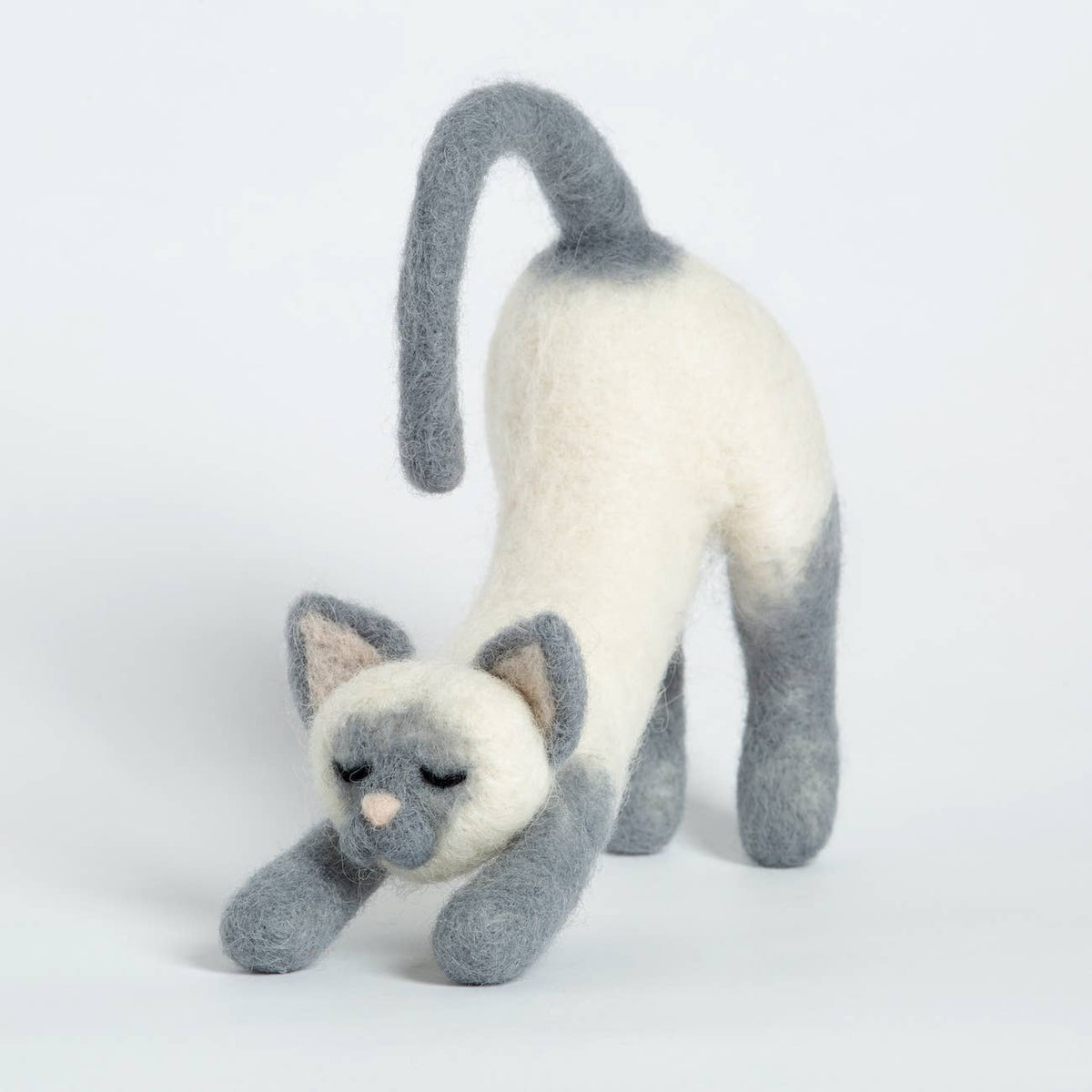 Hawthorn Handmade Stretching Cat Needle Felting Kit | Beginner Craft Kit