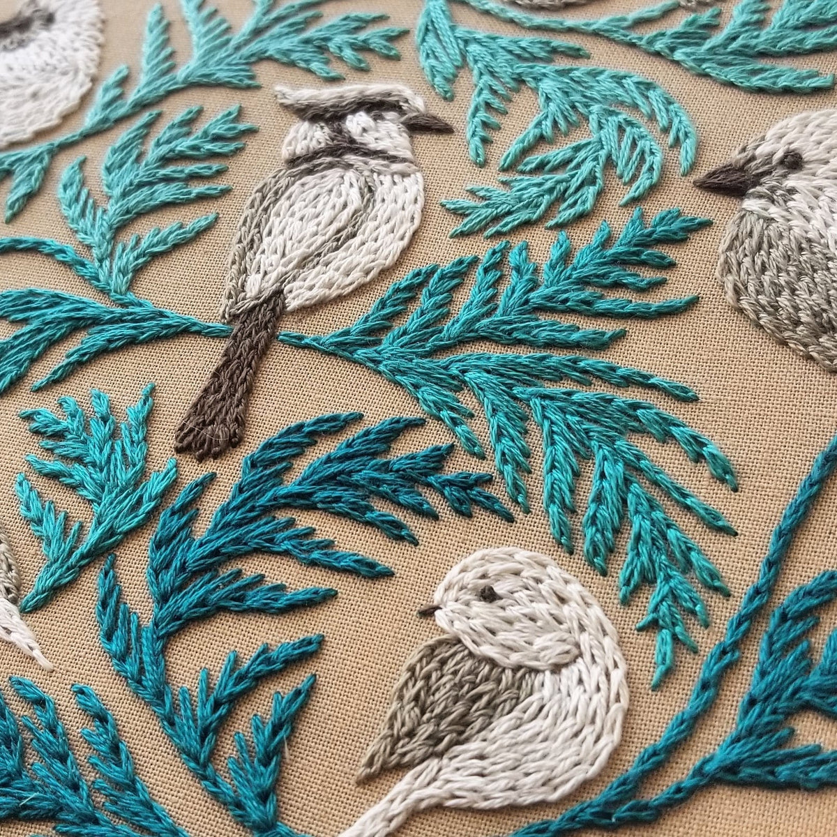Jessica Long Embroidery Embroidery Kit 6" Beginner Winter Birds Embroidery Kit