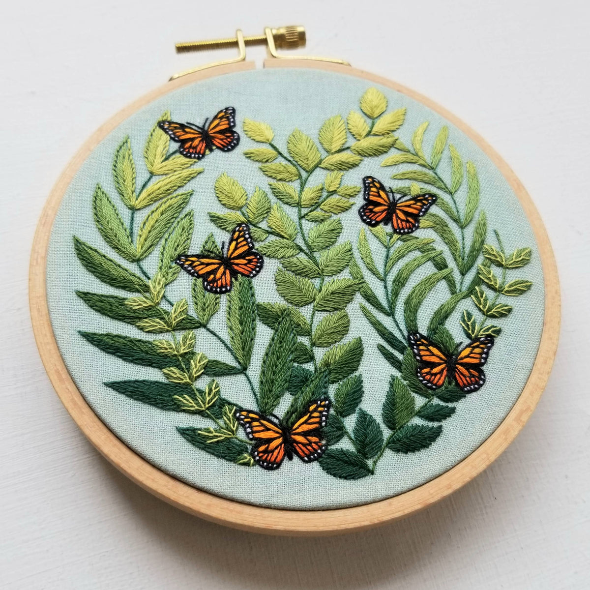 Jessica Long Embroidery "Love Grows" butterfly hand embroidery kit