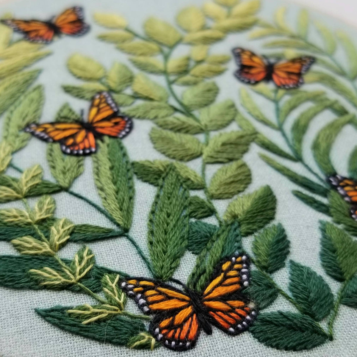 Jessica Long Embroidery "Love Grows" butterfly hand embroidery kit
