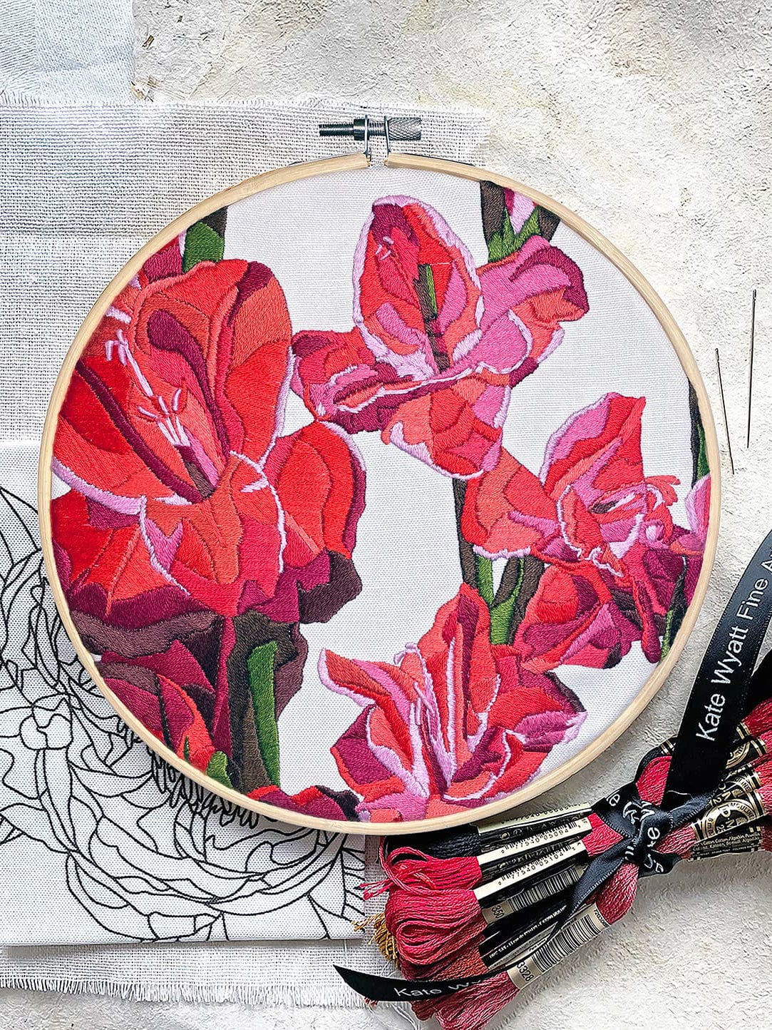 8" Beginner Gladiolus Embroidery Kit