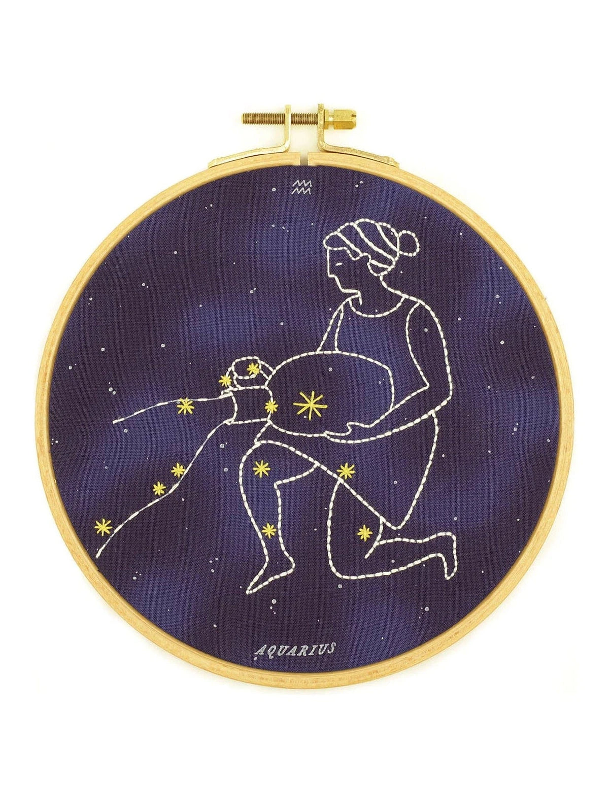 6" Beginner "Aquarius" Zodiac Embroidery Kit