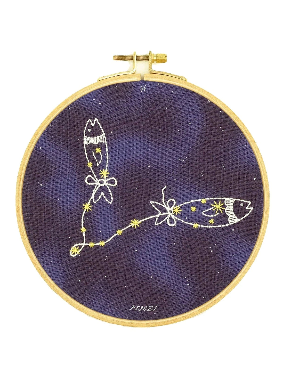 6" Beginner "Pisces" Zodiac Embroidery Kit