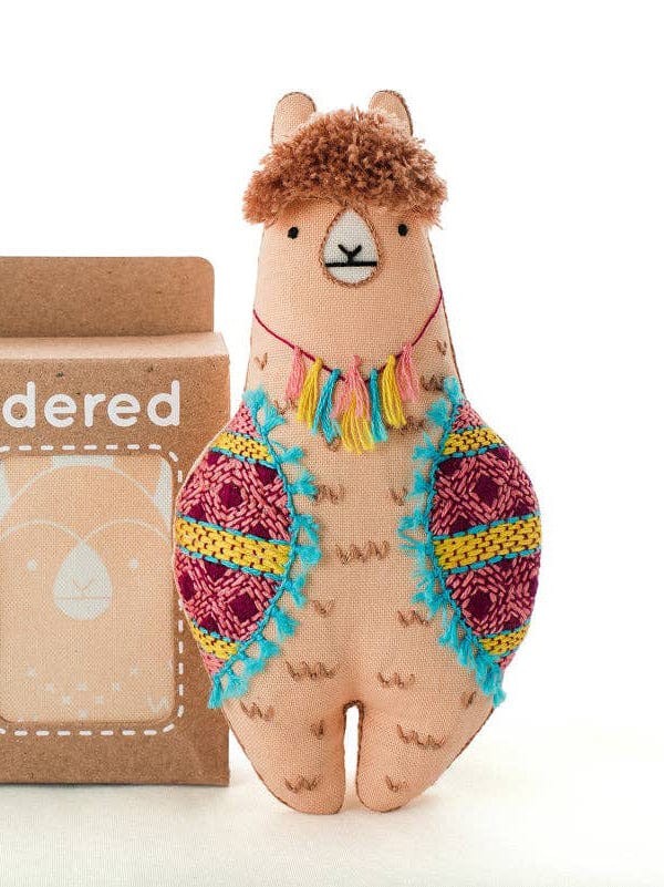 Kiriki Press Embroidery Kit Basic kit Beginner "Llama" Embroidery Doll Kit