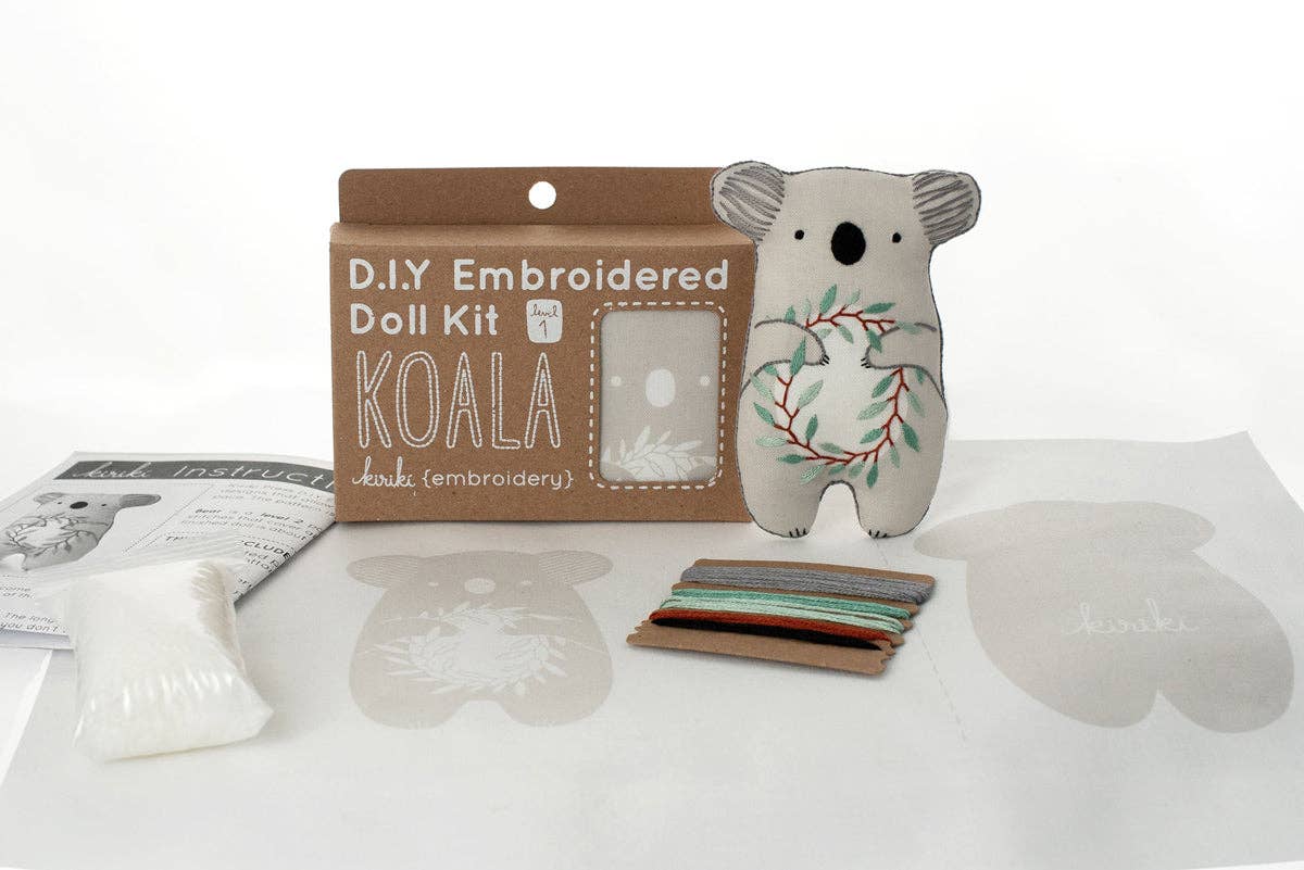 Kiriki Press Embroidery Kit Beginner "Koala" Embroidery Doll Kit