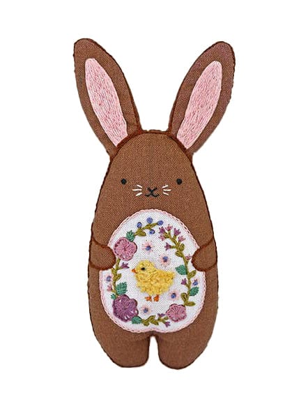 Kiriki Press Embroidery Kit *Limited Edition*  Beginner "Chocolate Bunny" Embroidery Doll Kit