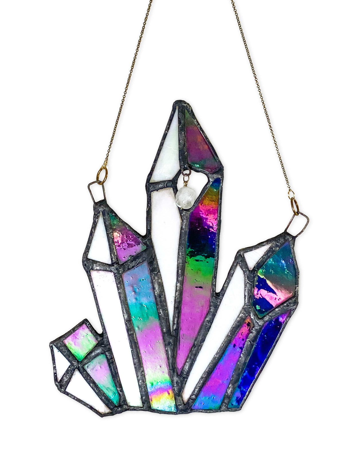 Lost & Found Design Stained Glass Wall Decor Large Cluster Crystal Hanging Stained Glass