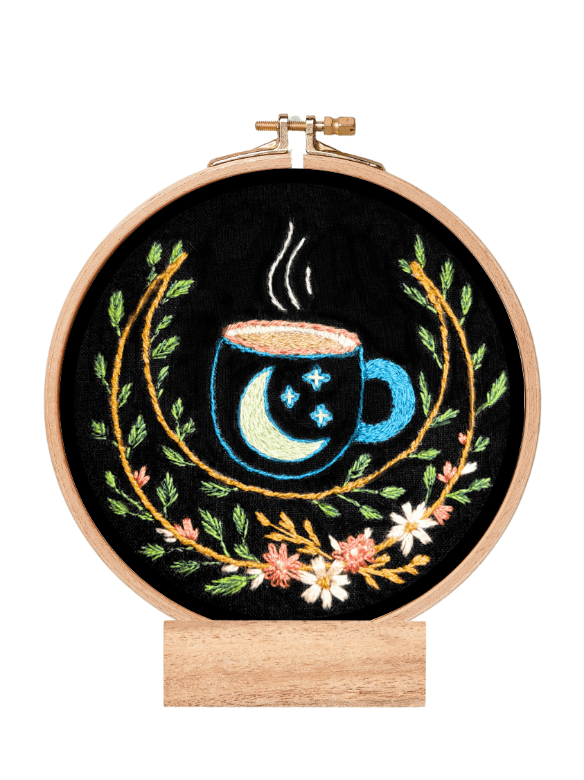 4" Beginner "Moon Tea" Embroidery Kit