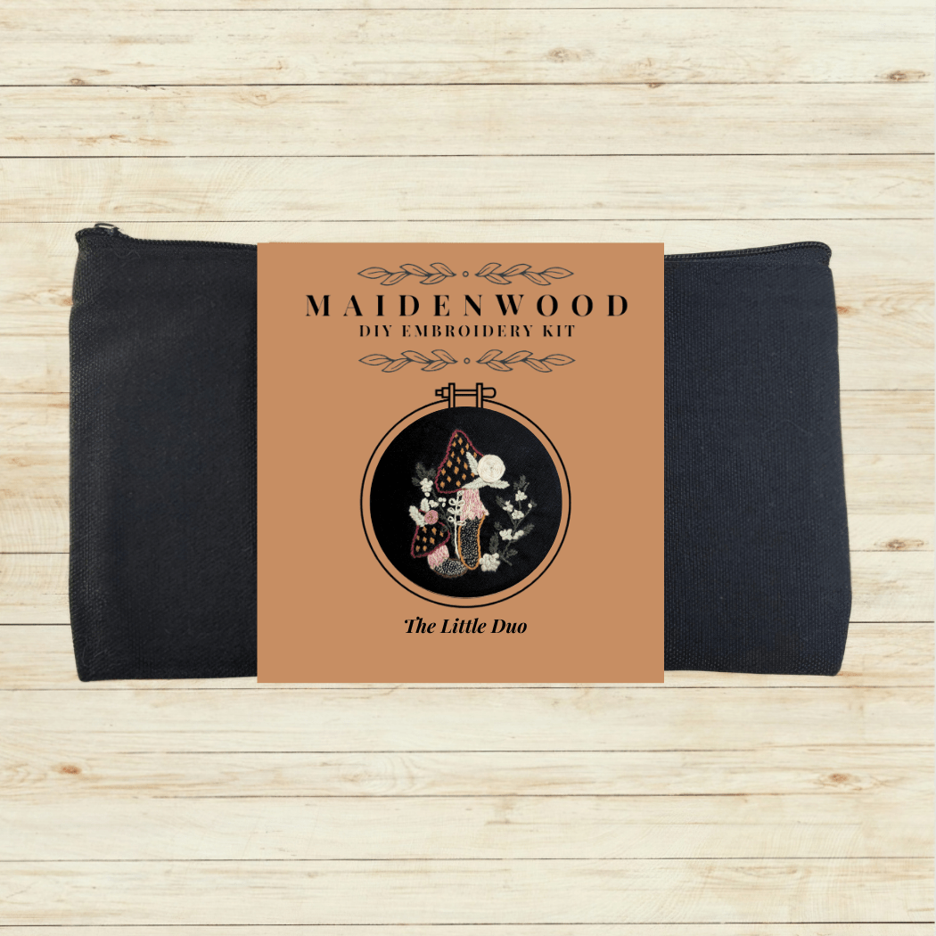 Maidenwood Embroidery Designs The Little Duo Mushroom Hand Embroidery Kit