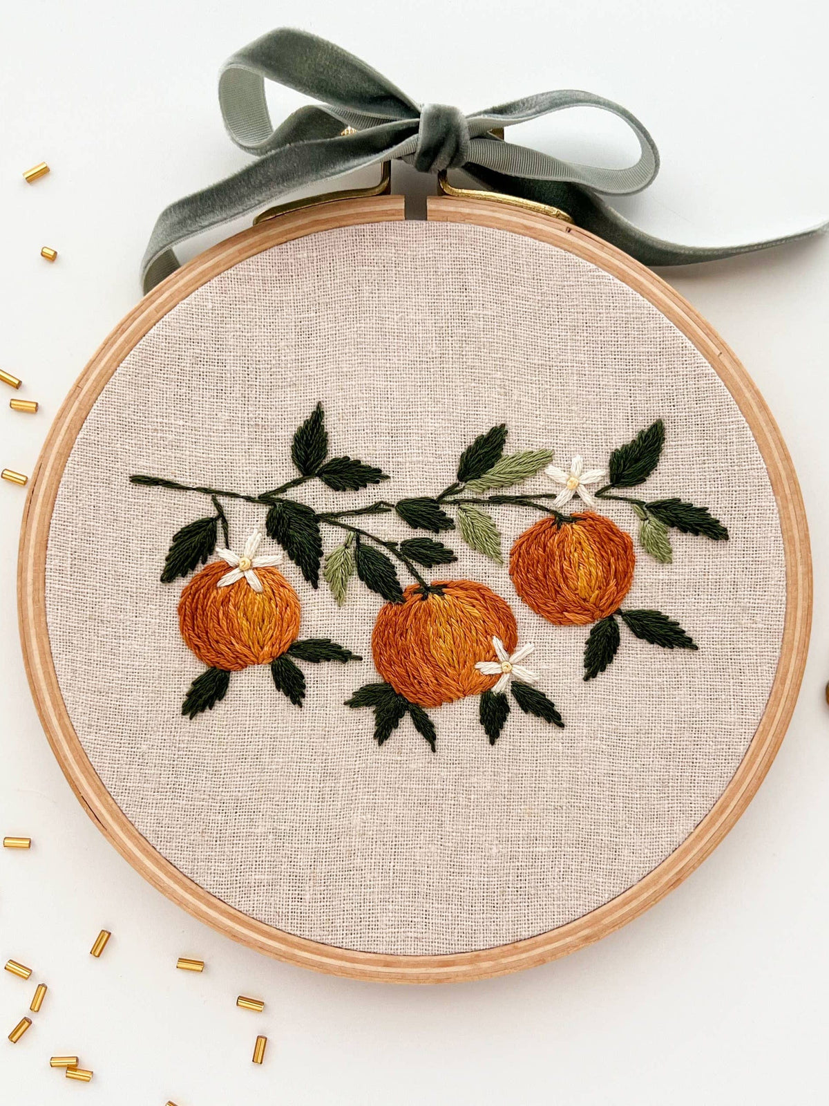 Matryoshka Doll Shop Embroidery Kit 5" Beginner Orange Branch Embroidery Kit