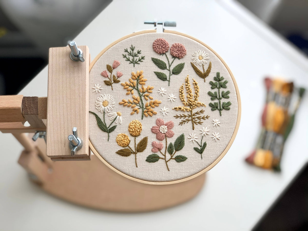 Matryoshka Doll Shop Floral Embroidery DIY Kit, modern embroidery craft kit