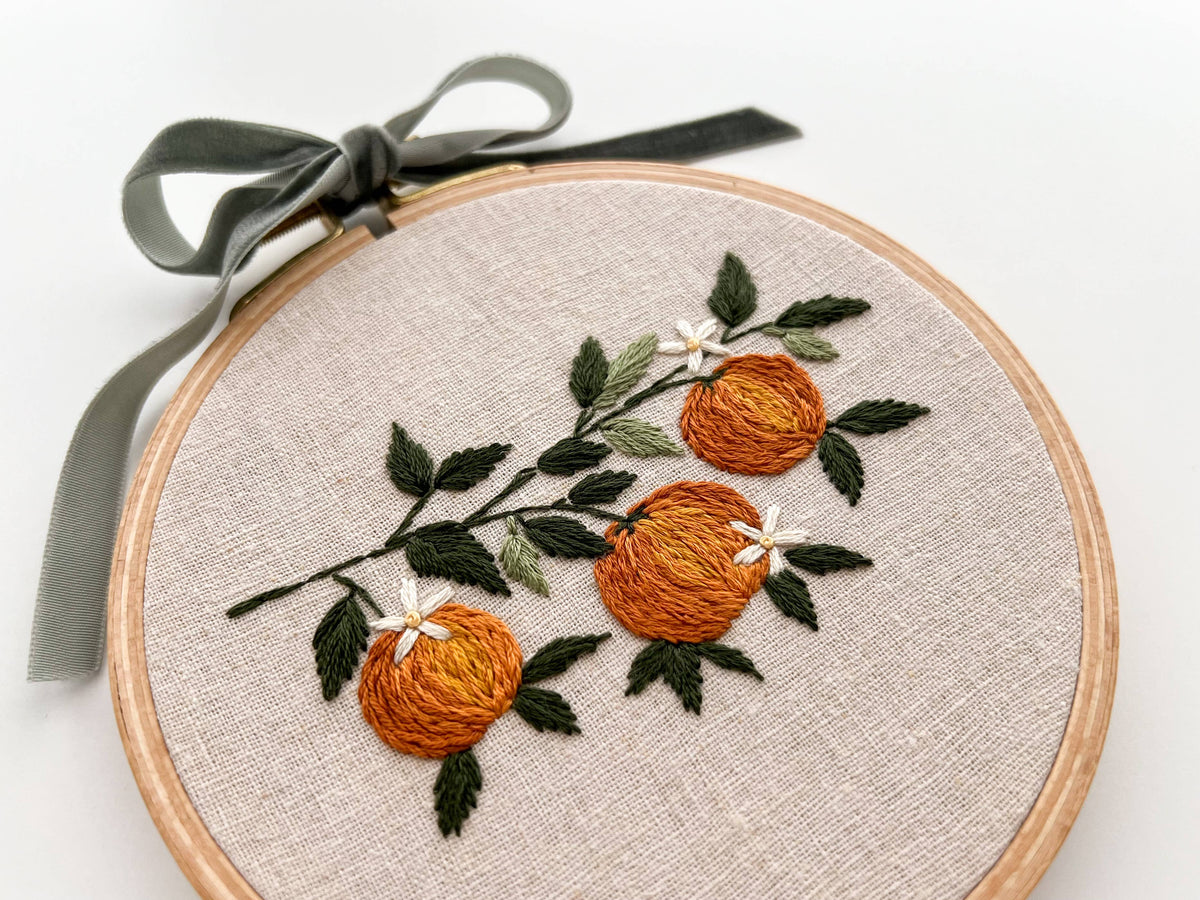Matryoshka Doll Shop Orange Branch embroidery DIY kit, beginner embroidery kit