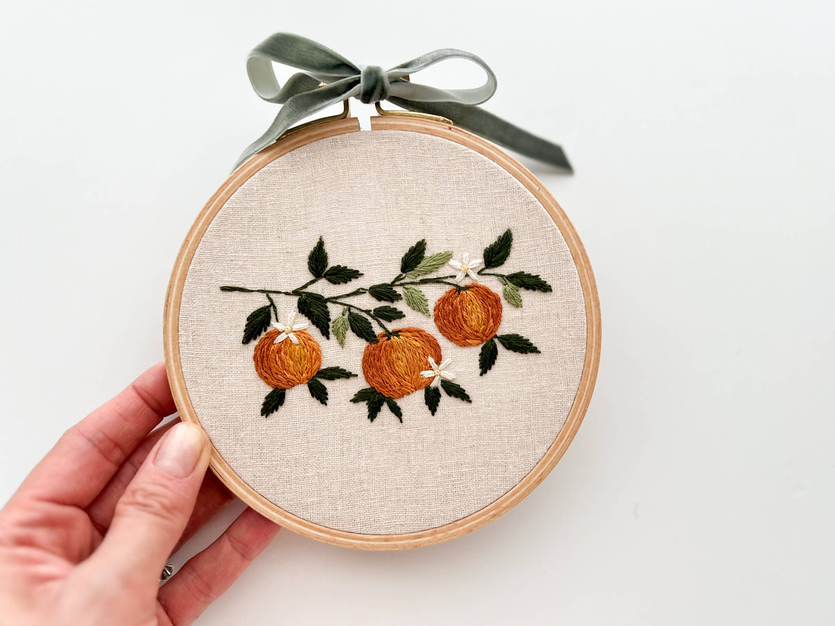 Matryoshka Doll Shop Orange Branch embroidery DIY kit, beginner embroidery kit