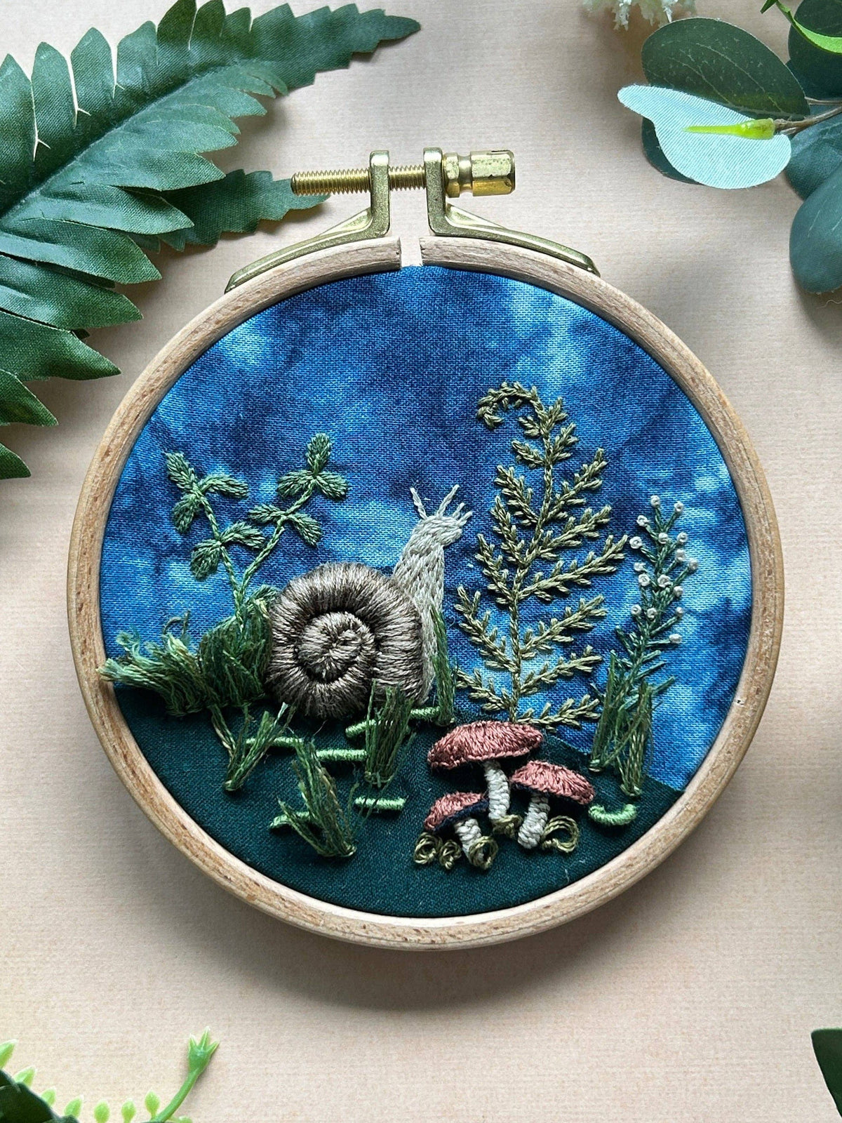 4" Woodland Snail 3D Embroidery Kit