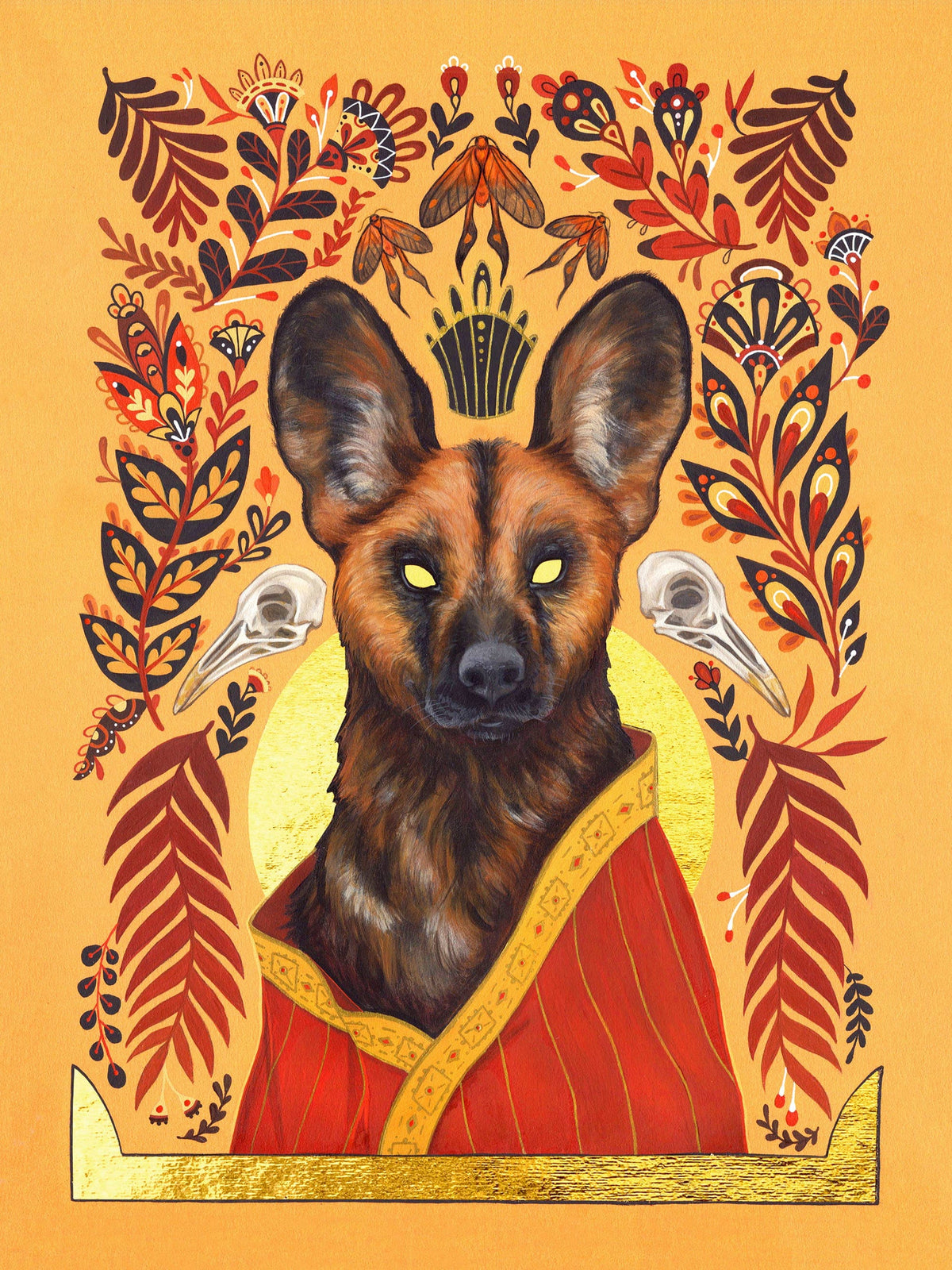 Mheld Illustration Giclee Print "Sun King" Folk Art Print, 14" x 11"
