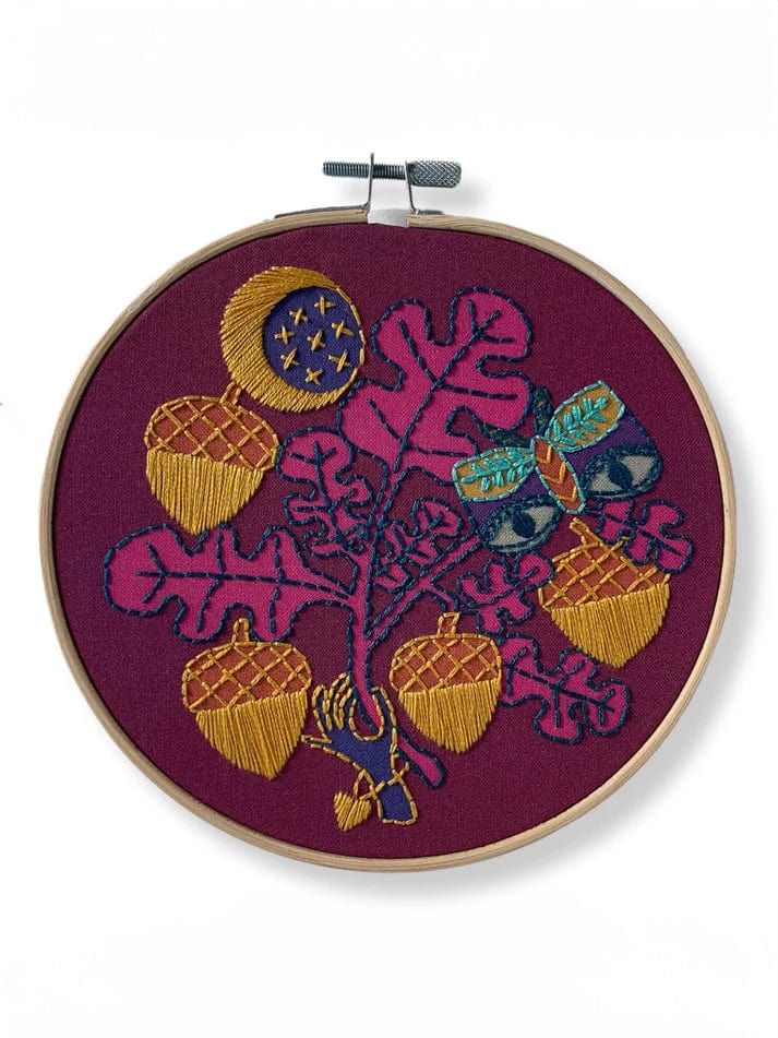Rikrack Embroidery Kit 6" Beginner Acorns Embroidery Kit