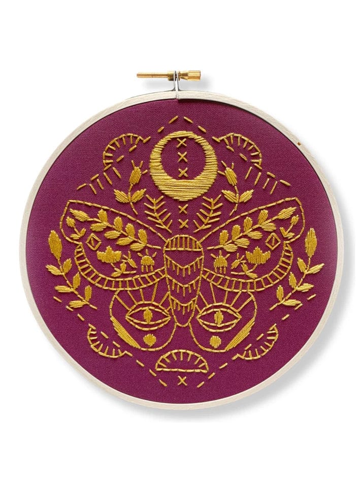 Rikrack Embroidery Kit 6" Beginner Mythic Moth Embroidery Kit